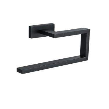 Imagem de Suporte para toalhas de mão preto, suporte de latão para banheiro, acessório de parede, prateleiras de cozinha, armazenamento, suporte para papel higiênico, anel para toalha, preto fosco, A