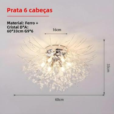Imagem de Luminária De Teto Moderna Com Contas De Cristal Luxuosa Lâmpada LED G9