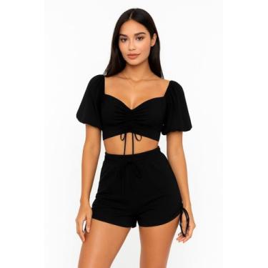 Imagem de top ciganinha com bojo removível - Nascer do sol, Preto, M