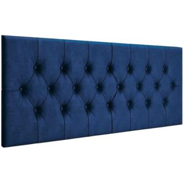 Imagem de Cabeceira Casal Capitonê, 140 cm, Suede, Fixação na Parede, Estofada, Estilo Moderno,(Azul Turqueza)