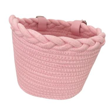 Imagem de IEUDNS Cesta de bicicleta infantil, suporte de carga para bicicleta, portátil, cesto para bicicleta, recipiente para artigos diversos, cesta de bicicleta, Rosa
