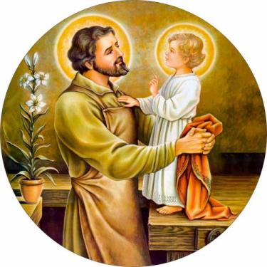 Imagem de Painel de Lona Redondo São Jose e Menino Jesus Santidade - Fabrika De 