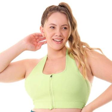 Imagem de Top Fitness Plus Size com Zíper e Bojo Removível Lima Fresh Zee Rucci,