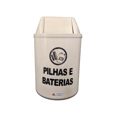 Imagem de Lixeira Coletor Pilhas E Baterias Em Condomínio - JSN, Branco