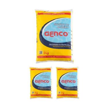 Imagem de Kit 3 Sulfato De Alumínio Decantador Clarificante 2kg Genco