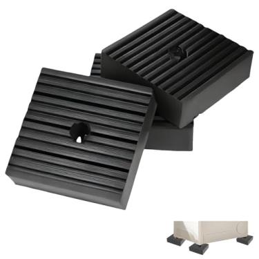 Imagem de Pacote com 3 almofadas antivibração 10 x 10 x 2,5 cm, almofadas de isolamento de borracha sólida para compressor de ar, condensador AC, máquina de lavar, passadeira - capacidade de carga de 435 kg