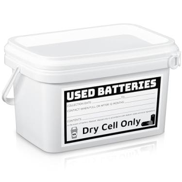 Imagem de Baderke Recipiente de bateria de descarte aplicado a célula seca capacidade 1,32 galão armazenamento de lixeira de bateria