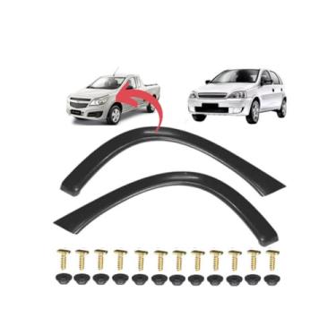Imagem de Par Moldura Paralama Corsa e Montana 2002 a 2011 | Kit 2 Peças Lado Direito e Esquerdo com Parafusos e Porcas