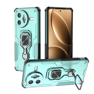 Imagem de SORAKA Capa para Xiaomi Poco F7 Ultra com suporte de metal rotativo de 360 graus, peça magnética de ferro para suporte magnético de telefone para carro, verde