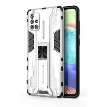 Imagem de SORAKA Capa para Samsung Galaxy A71 4G com suporte Capa de proteção resistente para Samsung Galaxy A71 4G Capa com placa de metal para suporte magnético para carro Capa Silm Fit