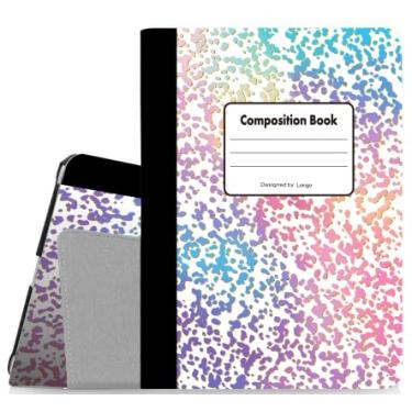 Imagem de Lokigo Capa giratória para iPad (A16) 11ª/10ª geração 2025/2022 com suporte para lápis, rotação de 360 graus, capa inteligente à prova de choque para iPad 11/10,9 polegadas, rosa CompositionBook