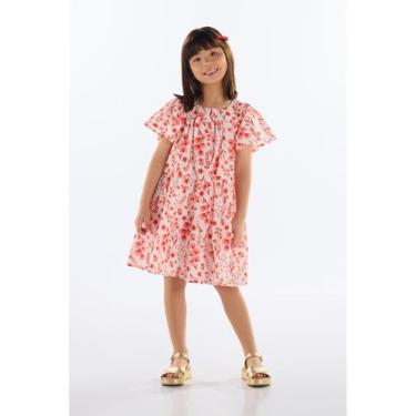 Imagem de Vestido Floral em Tricoline Quimby, Vermelho, 10