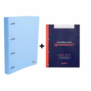Imagem de Fichario Universitario Tons Pasteis Azul Com Refil Nali