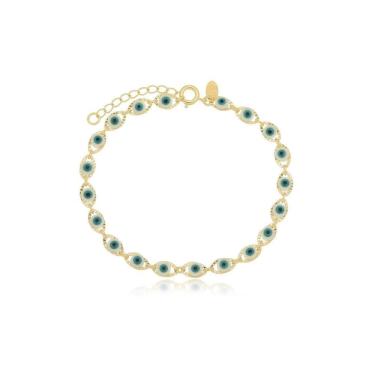 Imagem de Pulseira Olho Grego Banhada A Ouro 18K
