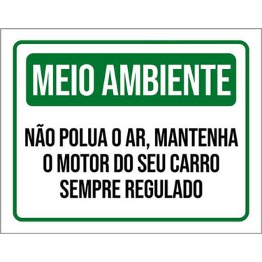 Imagem de Kit 5 Placas Meio Ambiente Não Polua Ar 36X46