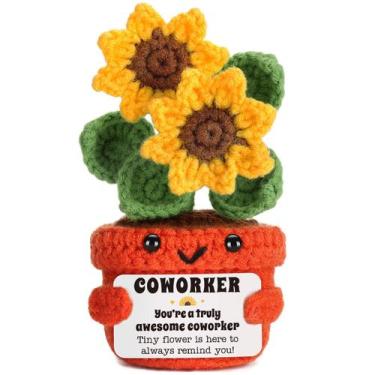 Imagem de Brinquedo LuoHere Crochet Sunflower Coworking Gift 13x7cm