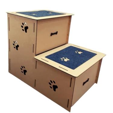 Imagem de Degrau Pet Cachorro Gato 2 Degraus 50cm Carpete Rampa
