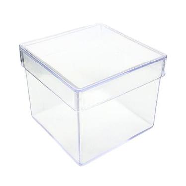 Imagem de 10 Caixinhas Acrílicas 5x5cm Transparente Lembrancinhas para Festas Ev