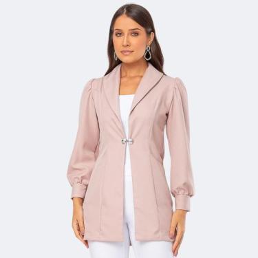Imagem de Jaleco Blazer Gabardine Manga Curta ISA - Rosewood, Nude, GG