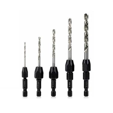 Imagem de WZFC 5 peças de broca escareadora de mandril rápido HSS 6542 broca de haste sextavada broca de broca de madeira