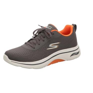 Imagem de Skechers Tênis masculino Go Walk Arch Fit 2.0, Carvão/Laranja, 8.5