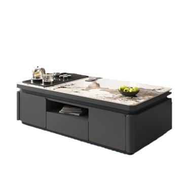 Imagem de Mesa central moderna simples ardósia mesa de centro sala de estar casa mesa de chá escritório mesa de chá decoração quarto mesa (B, L - 140 cm)