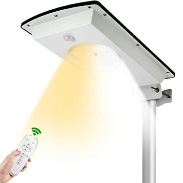 Imagem de Malitupy Solar Street Lights Outdoor, Cool White/Warm White Solar Street Light Dusk to Dawn/Motion Sensor, 1300LM IP65 Waterproof, Dimmable Remote Control Solar Street Light for Yard Path Driveway