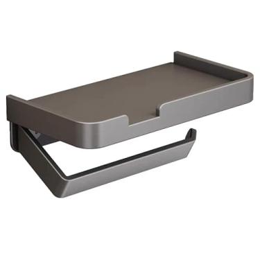 Imagem de Papeleira Banheiro, Porta Papel Higiênico com Suporte, Preto Aço Inox, Ideal para Banheiros com Design Minimalista(PORTA PAPEL Preto)