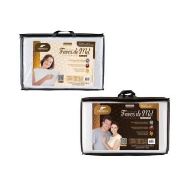 Imagem de 2 Travesseiros Linha Favos de Mel Laváveis - 15cm - Fibrasca, 1 Unidad