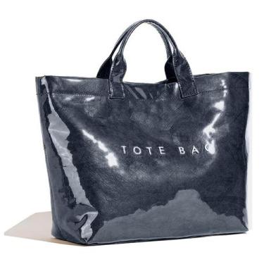 Imagem de Sacola BBIQI Sacola grande de PVC com impressão de letras para mulhere