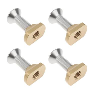 Imagem de SG Store 4 peças de parafusos de hidrofólio M8 de latão com porcas em T para trilhos hidráulicos de surfe