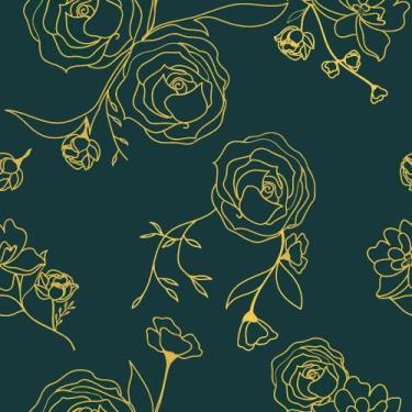 Imagem de Papel de parede Safiyya 393x17,3cm Peel and Stick Dourado Verde Azul-p