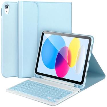 Imagem de Capa de teclado AHYWTAN para iPad 11/10ª geração com porta-lápis