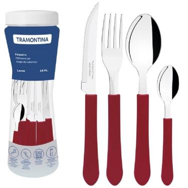 Imagem de Faqueiro Leme Com 16 Peças Vermelho - 23198717 - Tramontina
