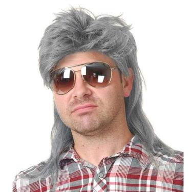 Imagem de Peruca Kaneles Grey Mullet para homens, cosplay retrô dos anos 80, Hal