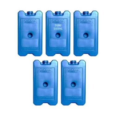 Imagem de Kit 5 Unidades Gelo Gel Placa Reutilizável Artificial 200ml Rígido - G