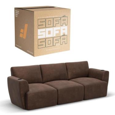 Imagem de Sofá 3 Lugares Sala De Estar em Tecido Suede Modular Damie Na Caixa, M