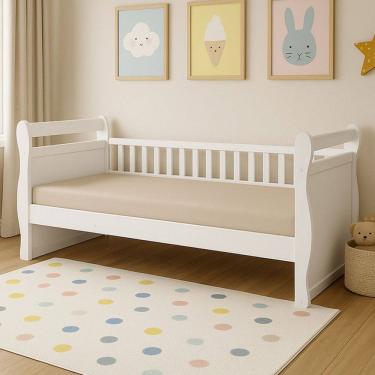 Imagem de Cama Infantil Maria 100% Mdf Branco Brilho - Móveis Peroba
