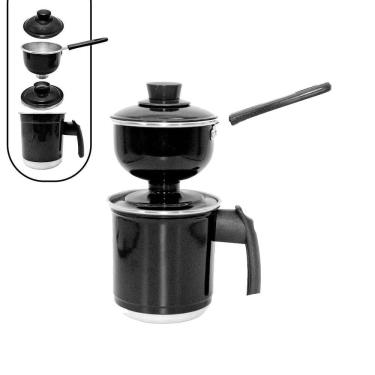 Imagem de Cuscuzeira Preta Individual Em Alumínio Com Cabo