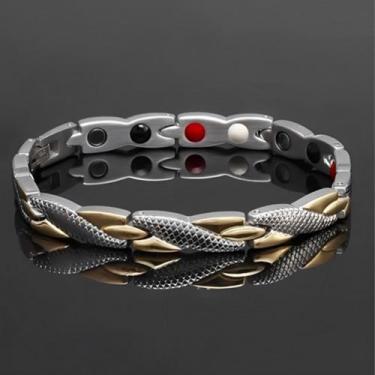 Imagem de Pulseira FIR Twist Magnética  Acessório Unissex Moderno - wb, prata e 