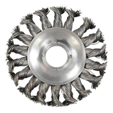 Imagem de Escova Rotativa Circular De Aço Carbono Trançada M14 100mm - PTech