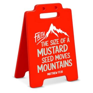 Imagem de Placa decorativa de mesa inspiradora cristã, presentes motivacionais para colegas de trabalho, familiares, amigos, versículo bíblico, placa de fé, decoração de mesa de escritório em casa