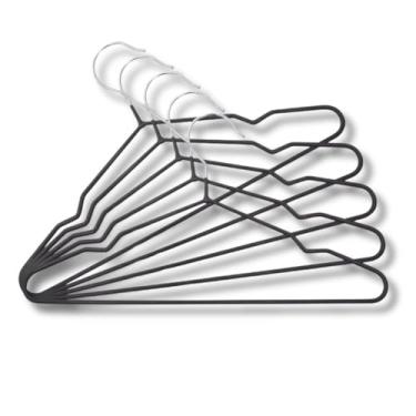 Imagem de Kit Com 6 Cabides Infantil Aço E Pvc Suporta 8kg Reforçado 29cm x 16cm (Branco)