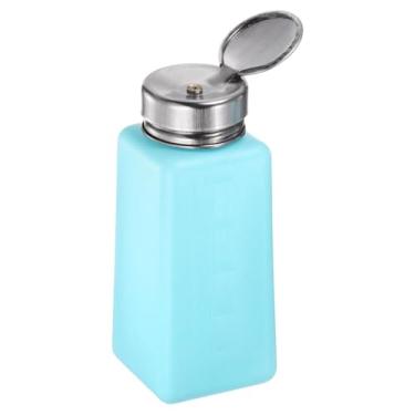 Imagem de Dispensadores de álcool solvente 250 ml (241.0 g) Frasco dispensador de líquido com tampa de aço inoxidável de vedação para removedor de esmalte de limpeza de acetona, azul