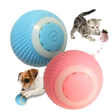Imagem de Bolinha Interativa Inteligente Pet Elétrica Recarregável USB para Gatos e Cães | Brinquedo com LED Silencioso, Movimento Automático 360° Antiestresse | Silicone Seguro e Resistente Cores Sortidas