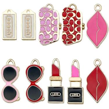 Imagem de Kit de pingente de pérola de coração de flor para fabricação de joias, chaveiro, telefone, brilho labial, fofo, faça você mesmo, colar, brinco, artesanato a granel