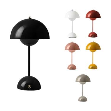 Imagem de Abajur de Mesa, Abajur Luminária de Mesa Cogumelo Usb Recarregável Led Touch Quarto Sala(Metal,Amarelo)