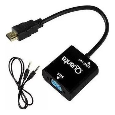 Imagem de Cabo Adaptador Hdmi Para Vga Com Áudio 1080p/720p - Quanta