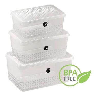 Imagem de 2X Jogo De Potes 3 Peças Uz Multiuso 3L, 2L E 1 Litros Bpa F