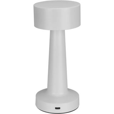 Imagem de Luminaria De Mesa Led Decorativo Usb Metal 22x9x9cm Branco